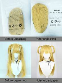 Heat Resistant Chemical Fiber Wigs Daily Wear Women Wigs Sweet Cute Wigs Prom Party Wigs Natural Hair - 金色 - 查看 7
