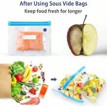 Vacuum Sealer Bags Double Zipper Seal Microwaveable I#E#S: Reusable 8.5 * 8.5in 31 Pcs 24 Pcs Vacuum Zipper Bags 2 Seal Clips 5 Valves Plastic Food Storage Cooking: I#E#S - 8.5*8.5吋袋裝,24個 - 查看 5