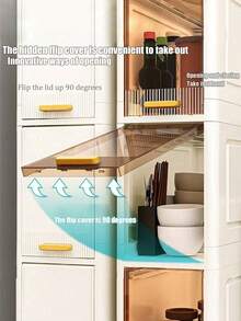 3/4 Layers Narrow-Gap Storage Cabinets, Narrow Storage Cabinets For Kitchens And Bathrooms, Multi-Layer Shelves With Drawer Gaps, Light Luxury Bathroom Gap Cabinets, Floor-Standing Cabinets, Used For Organizing Home Storage Boxes And Household Items - 白色 - 查看 5