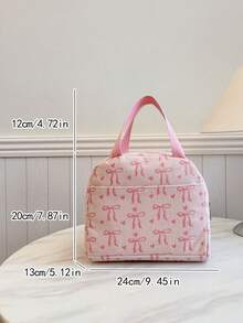 Portable Lunch Bag, Insulated Lunch Box, Bento Bag, Dinner Insulated Bag, Thickened Cute Lunch Fruit Bag For Students, Pink Leopard & Floral Lunch Bag, Women Lunch Box, School & Travel Insulated Lunch Bag, Waterproof Insulated Lunch Bag - Pink - View 10