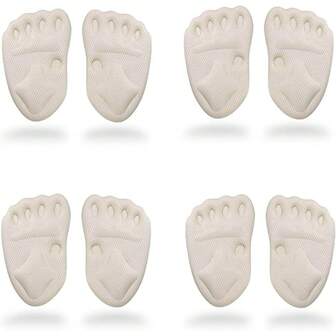 4 Packs Forefoot Shoe Metatarsal Pad, Foot Ball Sponge Pad Inserted Into Insole, Shoes Too Large, Relieve Foot Pain, Suitable For Both Men And Women,