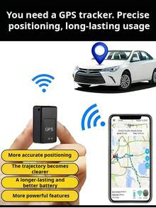 磁性迷你 GPS 定位器，具有实时更新、地理围栏、低电量警报功能 - USB 可充电锂电池 400-1.0mAh，用于车辆安全保障 - 彩色 - 查看 1
