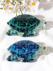 1/2pcs Cute Ocean Element Simulation Turtle Hair Clip, High-End Hair Claw For Ponytail, Painless Fixing Clip For Daily Outing, Dating, Beach Vacation, Themed Events, Holidays, Valentine's Day, Halloween, Thanksgiving, Birthday, Creative Gift Fall Fashion Claw Clips Autumn Hair Accessories Elegant Hair Clutch Clips For Hair Winter