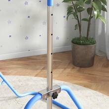HOMCOM Kids Gymnastic Bar, Foldable Horizontal Bars W/ Adjustable Height, Training Bar W/ Triangle Base - Blue - Blue - View 8