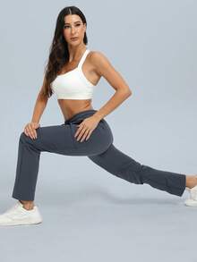 Women's Lightweight Quick-Dry Travel Golf Cargo Pants With Zipper Pockets - Dusty Blue - View 5