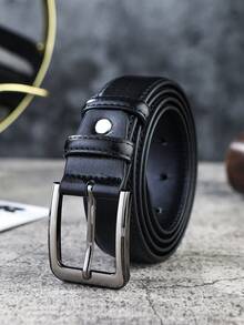 1条男士商务真皮皮带，针扣式，时尚牛仔裤腰带 - 針扣腰帶 - 查看 7