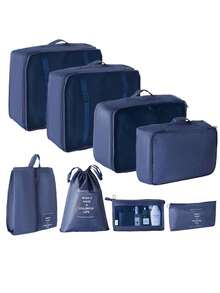 10 pièces/set Sac de voyage en polyester, organisateur de maquillage portable moderne pour le voyage