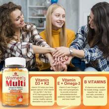 Womens Multivitamin Gummy With Omega 3(DHA_EPA), Vitamin D3 K2, Calcium, Inositol, Daily Womens Vitamin A C E B Complex, L-MethylFolate, Methyl B12,Sugar Free Methylated Multivitamins Minerals, 120Cts - Flavor NameB - 查看 6