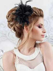 Diademas con plumas y flores, accesorios para el cabello para fiestas, reuniones, fiestas de té, banquetes de boda, Año Nuevo retro