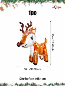 1 quả bóng bay tuần lộc Giáng sinh tự đứng 4D, bóng bay tuần lộc màng polyester, dùng cho tiệc Giáng sinh, sinh nhật, trang trí Giáng sinh, tiệc ngày lễ, trang trí sinh nhật theo chủ đề mùa đông, trang trí trong nhà Giáng sinh năm mới, Giáng sinh - Nhiều màu - Xem 2