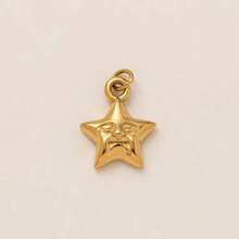 1 mặt dây chuyền bằng thép không gỉ mạ vàng 18K hình cây ban phước, mandala, mặt trời, ngôi sao năm cánh, cầu vồng, mắt quỷ, phụ kiện trang sức DIY, có thể dùng làm vòng cổ, vòng tay, móc khóa, dễ phối đồ, có thể đeo như một mặt dây chuyền bùa hộ mệnh tinh tế. - Vàng - Xem 17