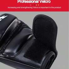 1 Pair Half Finger Punching Bag Gloves, Padded Hollow Palm Thickened Boxing Gloves, Unisex MMA Gloves With Wrist Wrap For Kickboxing, Muay Thai, Combat Fighting - Multicolor - View 3