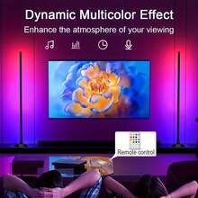 1pc/Set RGBIC LED Floor Corner Lamp, Home Decor, Minimalist Dimmable Ambiance Light, Controllable Via App, Remote, Button, Adjustable Height, Music Sync, Timer, 49 Inch (124cm) Tall, Suitable For Living Room, Bedroom, Home, Office, Christmas Party, Halloween Decoration - 落地燈 - 查看 2