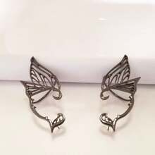 2个蝴蝶仙女耳挂，节日服装角色扮演耳饰，万圣节角色扮演，无需耳洞即可佩戴的耳钉，耳廓创意耳挂，暗黑仙女耳。 - 彩色 - 查看 6