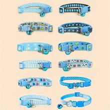 [Pet Collars] 5pcs Random Pet Collars With Bells | Adjustable Cartoon Patterns For Small Cats And Dogs | PP Material, Without Battery