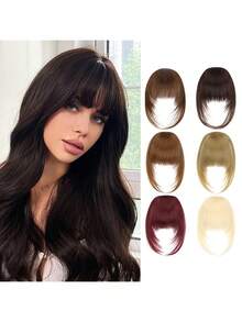 1pc,Bangs Hair Clip French Clip In Thick Natural Synthetic Wigs Full Bangs Straight Fringe With Temples For Women Girls Blonde Hair Accessories 6inch, Claw Clips, Hair Claws, Clips For Hair, Hair Slide, Hair Barrettes