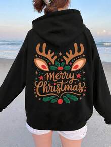 Fashionable Fall/Winter, Christmas Custom Hoodies For Women - Add Your Own Text And Images (Family Photos/Selfies/Pet Photos/Friend Photos) To Design Your Personalized Printed Hoodie, Custom Family Member Hoodies With Baby/Couple/Family/Pet Photos, Custom Comfy Pet Hoodies, Personalized Pet Sweatshirts, Cute Pet Photo Printed Hoodies For Women - Black - View 2
