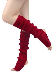 Long Leg Warmers, Women's 80s Party Ribbed Knit Dance & Sports Style, Comfortable & Warm - Multicolor - View 9