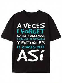 [Camiseta de regalo en español divertida] A veces olvido qué idioma - Camiseta de regalo en español divertida - Negro - Ver 2