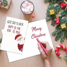 1pc, Funny Quiet Said To Santa Christmas Cards, Happy New Year Greeting Cards, Christmas Greeting Card For Boyfriend Girlfriend Couple, Husband Wife Couple