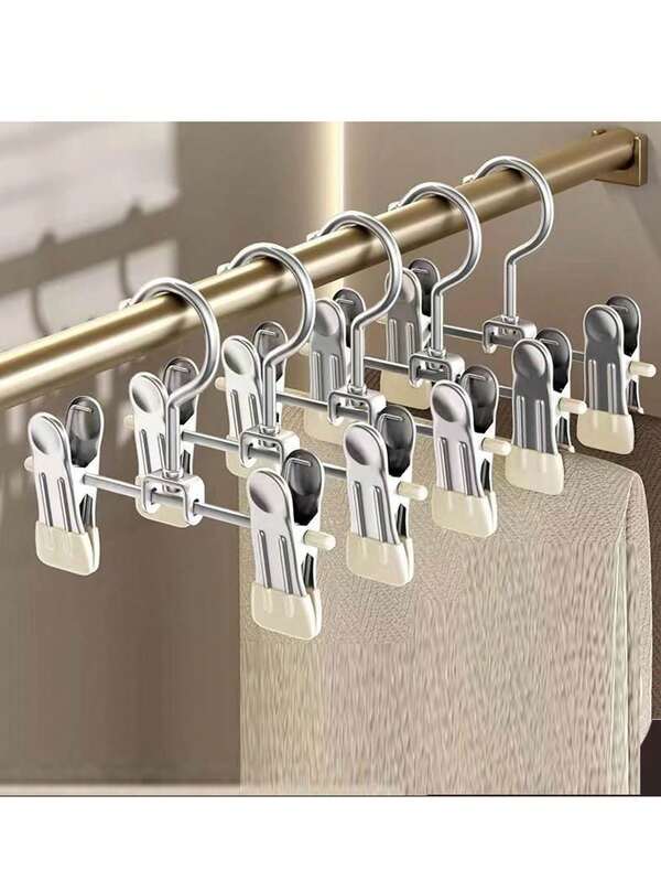 10/5 pièces Cintres pour enfants, pinces en acier inoxydable pour pantalons et jupes, pinces multifonctions pour le séchage des vêtements pour enfants