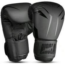 Guantes de Boxeo, Guantes de Artes Marciales Mixtas, Guantes de Boxeo Unisex, Guantes de Entrenamiento de Boxeo, Guantes de Sanda, Guantes de Sparring, Guantes de Muay Thai - Negro - Ver 4