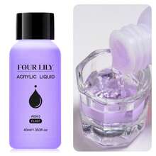 5Pcs/Set Acrylic Nail Kit,40ml Acrylic Liquid With Nail Brush And Glass Cup - Complete Acrylic Nail Kit For Beginners