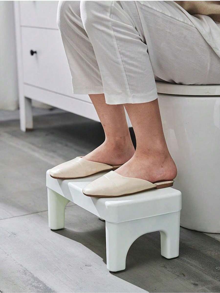 1 件便携式加厚塑料脚凳 - 可折叠 + 可拆卸且易于存放，防滑设计 + 耐用且抗老化，也可用作浴室垫，两用作为马桶辅助台阶 + 马桶定位垫，适合室内和室外使用