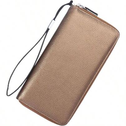 Womens RFID Blocking Leather Large Capacity Zip Around Wallet Phone Holder Clutch Travel Purse Wristlet