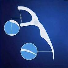 50pcs Polyester Dental Floss Picks, Portable Deep Cleaning Oral Care, 3.03-Inch Long Flossers, Travel & Daily Use Essentials