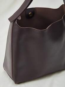 New Slouchy Style Cylinder Bag Vintage Shoulder Crossbody Bag With Large Capacity Tote Bag, Minimalist Style Women Bag, Business Casual Woman Bag Perfect For Office Business And Work, Retro Inspired Vintage Bag For Women Winter Gifts - Coffee Brown - View 7