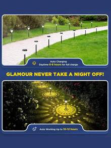6Pack Ultra Bright Solar Outdoor Lights Decorative, Faster Charge Solar Pathway Garden Lights Up To 12H Auto On/Off, Solar Lights Outdoor Waterproof For Walkway Yard Lawn(1/2/6Pack) - Multicolor - View 8