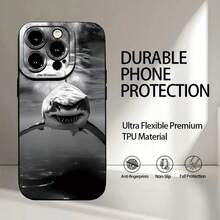 Unterwasser Weißer Hai Muster UV-Druck Matte Handy Angel Eyes Weiche Handyhülle 360 Grad Vollschutz für iPhone 16 11 12 13 14 15 Pro Max XR X/ XS 7 8 Plus SE Mini für Smartphone