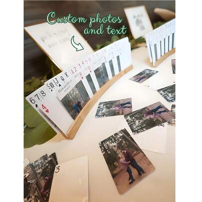 Customized Destination Wedding Guest Signature Playing Cards | Personalized Portable Guest Signature Book (Including Engagement Photos) | Customized Travel Wedding Playing Cards