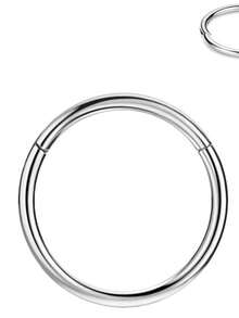 1件 G23 钛金属铰链式鼻环，钛金属鼻环 20G 16G 14G，直径 5mm 至 12mm，适用于耳软骨、耳廓、耳屏、耳廓内侧、耳廓内侧穿孔，铰链式鼻中隔环，身体穿刺饰品 - Titanium Hinged - 查看 3