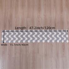 HXARTMIS 1件,灰白双色镂空蕾丝小雏菊桌旗,四季皆宜。采用机织涤纶面料制成。桌旗,现代风格,桌旗,餐桌中心装饰,现代餐桌中心装饰,早餐餐垫,家具垫。 - 白灰 - 查看 12