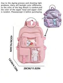 Customized Backpack With Personalized Name Or Holiday Message. Customize Your Own Backpack. Fashionable, Casual, Multi-Functional, Simple And Versatile Multi-Pocket This Is A Lightweight Backpack,Multi-Functional,Ornamental,Letter,Stylish,Modern,Colorful,Cute,Adorable,Casual,Custom,Personalised,Unique,Customized,Ideal Gifts For Him,Ideal Gifts For Her - Multicolor - View 11