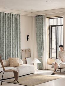 1 件装高档提花遮光窗帘，适用于豪华客厅、卧室、别墅阳台，高品质遮光窗帘，长 84 英寸 - 藍色 - 查看 9