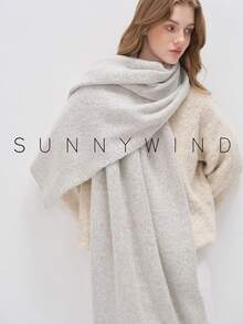 1 pieza Bufanda suave y amigable con la piel de unicolor, para uso diario con vestidos - blanco gris - Ver 8