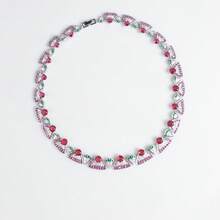 1 Set Charming Pink Purple White Geometric Triangles Tennis Necklace Earrings Women Party Cubic Zirconia Jewelry Set For Engagement Pageant To Female Ladies Brides Bridesmaids