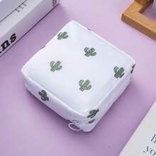 Super Cute Portable Cartoon Feminine Pad Holder Organizer Pouch, Women Girls Period Sanitary Napkin Bag For Coins, Cosmetics, Tissues And Other Small Items, Suitable For Ladies Business Trip, Travel, Students Back To School (Print Pattern Position May Vary) Holiday Camping Holiday Essentials Vacation Accessories Travel Holiday Essentials Beach Bag Travel Essentials