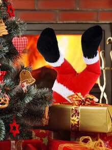 1 Stück/16 Inch Weihnachtsmann Innen-Animierte Bewegung, Weihnachtsmann Weihnachtsdekoration, Weihnachtsmann und Elf Bein Plüsch Weihnachtsbaum Hängedekoration - Keine Batterie erforderlich, geeignet für Weihnachtsbäume, Weihnachtsgeschenke, Feiertags-Heimdekoration, Halloween, Weihnachtsdekoration [Rot] - Verschiedenfarbig - Übersicht 8