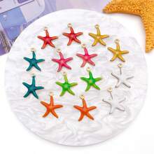 2pcs Starfish Charms Stainless Steel Star Charm Enamel Ocean Aniaml Charms For Jewelry Making Bracelets Earrings Necklaces Crafts - Multicolor - View 4
