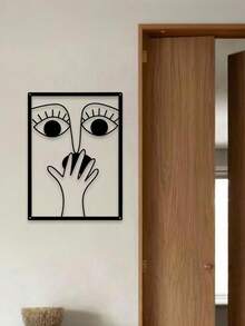 1 peça de arte de parede de metal com clipe de nariz engraçado, arte de linha de banheiro minimalista e elegante, decoração de banheiro humorística, decoração de banheiro de hóspedes, arte de linha de metal para pendurar na parede, arte e artesanato