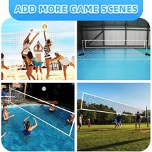 Red de voleibol portátil de 9,5 x 1 m, duradera y adecuada para uso en interiores y exteriores en playas, piscinas, etc.
