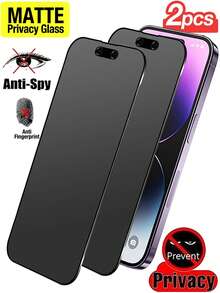 ZYONS 2Pcs Matte Privacy Screen Protector For IPhone 17 Pro Max 6.9-Inch Soft Film, Non Glass, Full Coverage Anti-Peeping Anti Spy Anti Glare Ceramic Film, Anti-Fingerprint, Case Friendly Compatible With IPhone 17 Pro Max 17 Air 16 Pro Max/16 Pro/16 Plus/16/15 Pro Max/14 Pro Max/13 Mini/12/11/XS MAX/XR/8+/7 Plus - 2pcs Matte - View 8