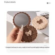 1pc Double-Sided Compact Makeup Mirror, Rotatable Portable Small Mirror For Makeup Touch-Ups, Lightweight