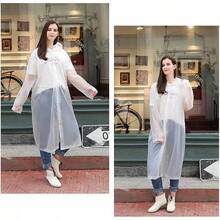 2 PACK Capas de Agua para Adultos Hombres y Mujeres - Poncho Impermeable Reutilizable Ligero de EVA - Para Lluvia, Viaje, Camping, Festivales, Emergencias, Actividades al Aire Libre - blanco - Ver 6