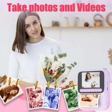 1080P Dual Lens Instant Print Camera - Unisex, 2.4" LCD, Built-In Photo Printer, 1300mAh Rechargeable Battery, 4 Rolls Of Colorful Printing Paper (Red/Blue/Orange/Green), Ideal Gift For Christmas, Birthday, Valentine's Day, Travelers, Events And Creative Photography Enthusiasts - ZSK-multicolor - View 9