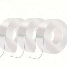 3PC Double-Sided Tape Nano Tape, Strong Adhesive Multi-Purpose Tape, Washable And Reusable Transparent Durable Tape, Suitable For Transparent Posters, Pictures, Home And Office Picture Hanging Strips - 圓形 - 查看 6